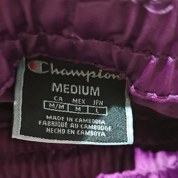 Champion Women's Satin Purple Shorts - Picture 4 of 5